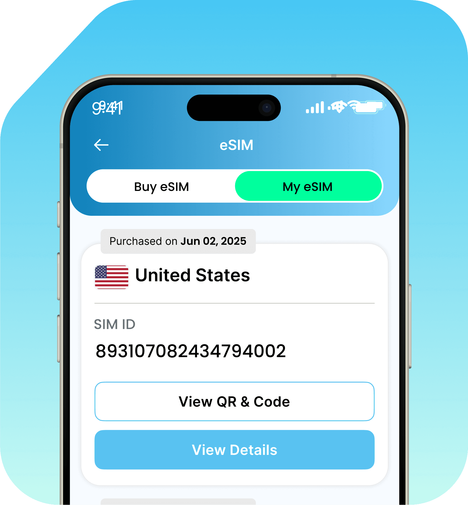Activate your eSIM in the Commbitz app or scan QR code